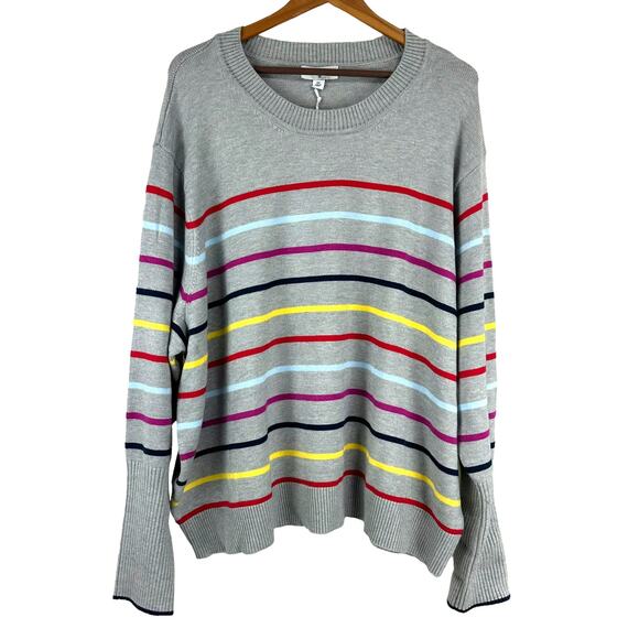 La Ligne x Target NWT Striped Crewneck Sweater Size 4X Cashmere Blend Rib Knit - Picture 3 of 11